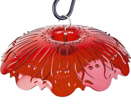 iBorn 10.6inch Hummingbird Feeders Cover for Rain Integrated Ant Moat Weather Guard for Hanging Hummingbird Bird Feeder for Outdoors Rain Guard Pack of 1 Red
