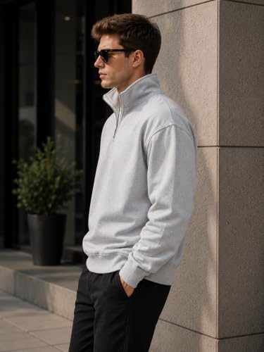 Image of Men's Cotton Fleece Half Zipper Sweatshirt