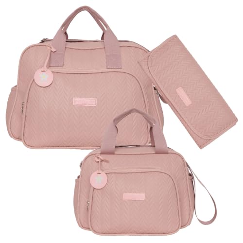 Kit Bolsas Maternidade Pirulitando G+P+T Refúgio Rosê