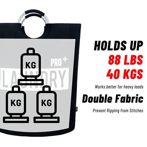 Caroeas Super Large 150L Laundry Basket Pro, Waterproof Laundry Hamper, Collapsible Laundry Basket Easy Storage, Clothes Hamper Stands Up Well, Laundry Bag With Padded Handles (Black) #TOP6