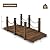 Tangkula 5 FT Wooden Garden Bridge, Arc Footbridge w/Safe Chain Railings, Outside Small Arc Pond Bridge, Decorative Fir Bridge for Landscaping Garden, Pond, Stream, Courtyard, Holds up to 400 LBS