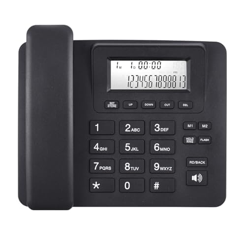 Teléfono con botón grande para personas mayores, teléfono fijo de cristal, para llamadas, teléfono con cable para casa, oficina, hotel