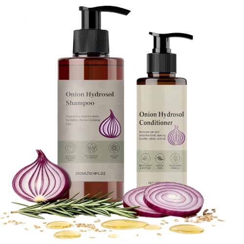 Onion Hydrosol Shampoo and Conditioner Set for Hair Growth Onion Hydrosol Set with Rosemary & Biotin for Stronger Fuller and Thicker Hair (Shampoo and Conditioner Set)