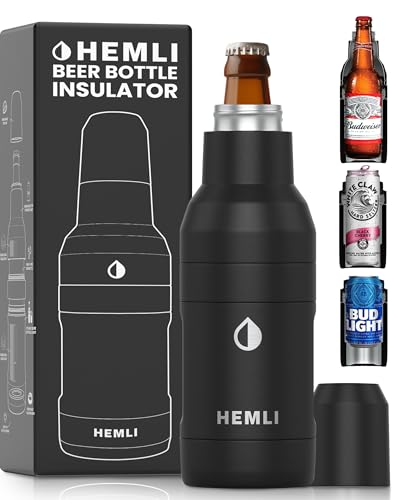 Beer Bottle Cooler & Can Insulator Sleeve – 12-Hour Cold Retention, Lock-In Fit, Scratch-Resistant Powder Coat, Fits Beer Bottles, Cans & Slim Cans