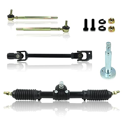 Flypig 445Mm Steering Wheel Parts Assembly Kit 110Cc Go Kart 443Mm Tie Rod Gear Rack Adjustable Shaft Power Steering Gear Rack Adj.shaft For Quad Parts #TOP2