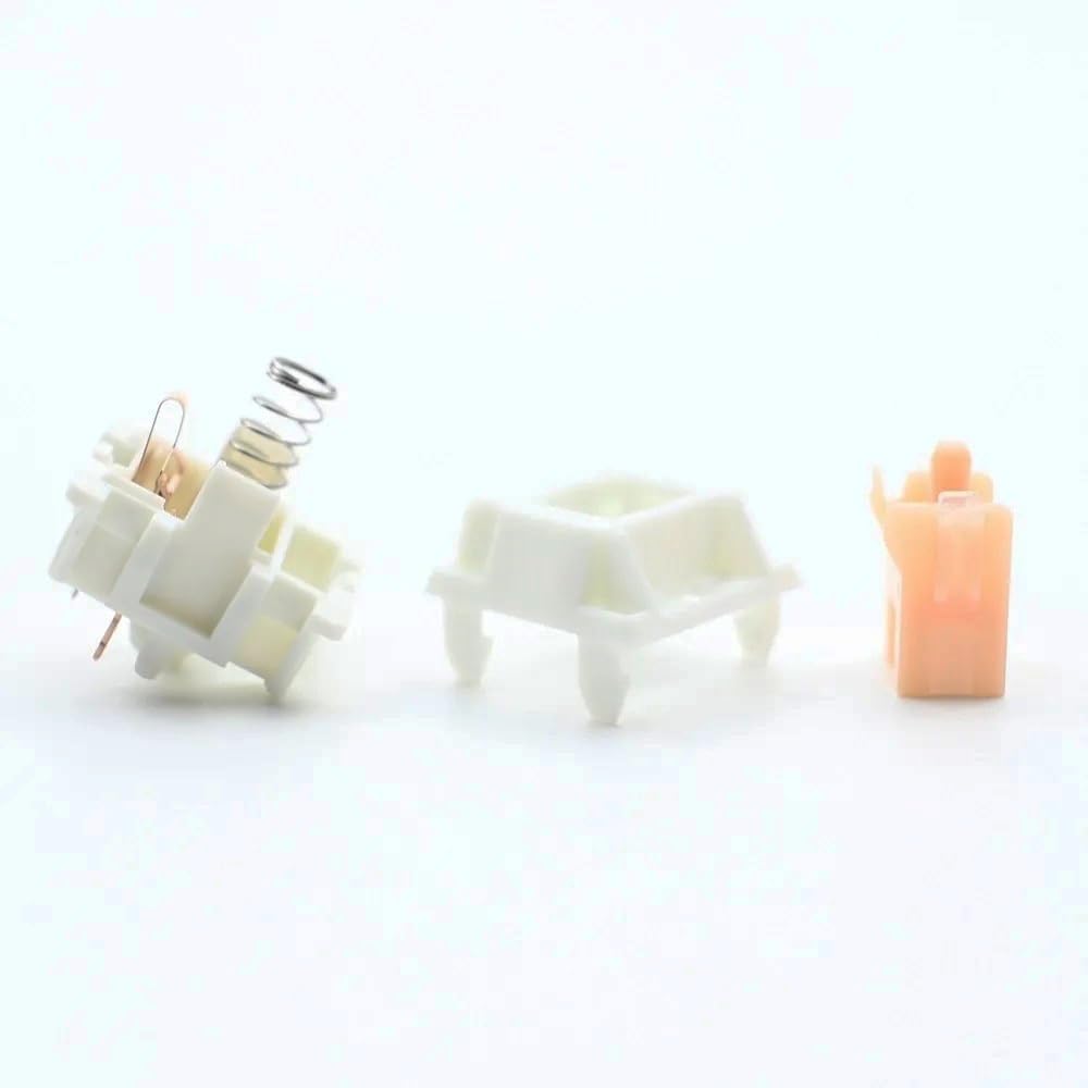 Outemu, interruttore tattile silenzioso a 5 pin, giallo crema Pro V2, interruttore tattile silenzioso pre-lubrificato per tastiera meccanica personalizzata (70 pezzi)