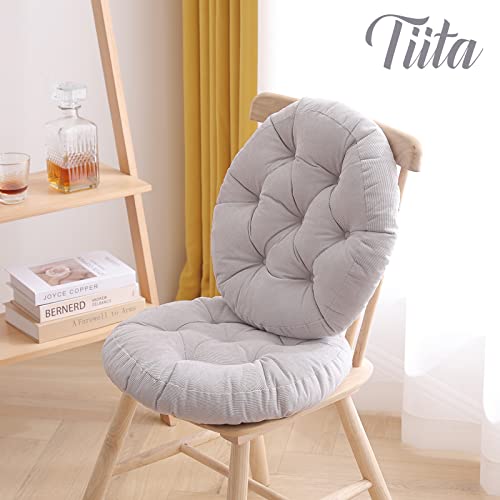 Tiita Patio Chair Cushions Round Seat Pillows Set Of 2 Floor Pads 16 X 16 Inch Throw Cushion For Indoor/Outdoor Furniture Sitting Living Room Garden, Grey #TOP5