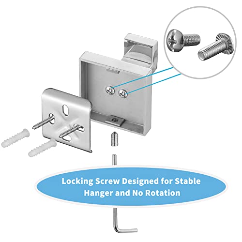 Image of 2 Pack Towel Hooks,Bathroom Towel Robe Hook Polished Chrome 304 Stainless Steel Wall Mounted Hooks for Bath Kitchen Bedroom Garage Hotel