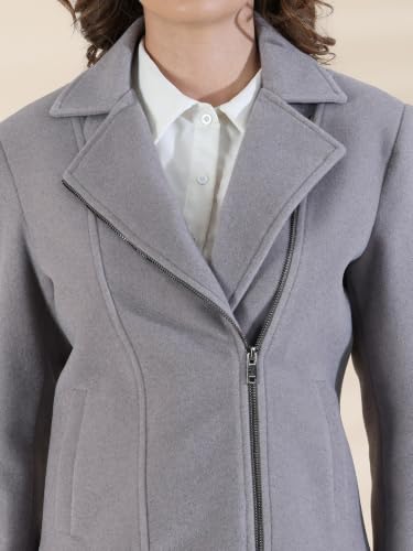 Image of PLAGG Women's Notched Lapel Short Overcoat