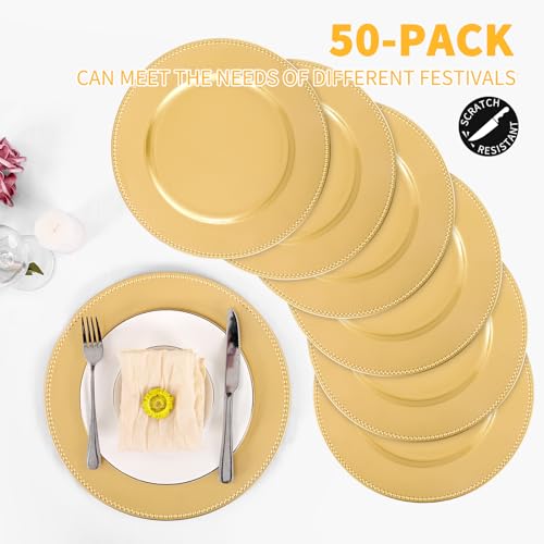 50 Platos Dorados Redondos para Carga, 13 pulgadas miniatura 4