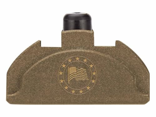 NDZ Performance Grip Plug for Glock Gen 4-5 with Backstrap – Heavyweight Brass – Fits G17 G19 G22 G23 G31 G34 G45 G47 – Cerakote Burnt Bronze Finish, US Flag Wave Star Circle – Made in USA