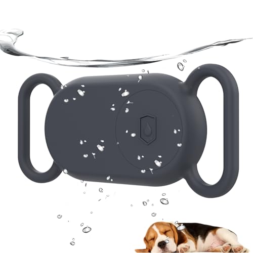 Image of Waterproof Dog Collar Holder Compatible with Samsung Galaxy SmartTag 2, Silicone GPS Tracker Hidden for Samsung Tag 2, Anti-Lost Dog Collar Case(Grey)