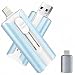 MFI Certified 64GB Flash Drive for iPhone&iPad&Android&Pc, Photo Stick USB Memory Stick Photo/Video Storage Jump Drive Photo Saver External Flash Drive (Available Space: ~58gb),1 Pack,Glacier Haze