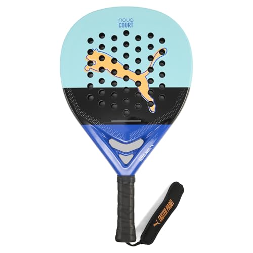 PUMA Racchetta da Padel Nova Padel Court OneSize, Safe Lake Black Vivid Blue Heat Fire