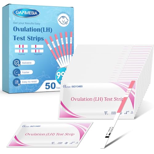 50 Piezas Test de Ovulación en Tiras, Alta Sensibilidad 25 miu/ml, Prueba de Fertilidad Femenina, Resultados Rápidos y Precisos, Fácil de Usar y Fiable para el Seguimiento del Ciclo