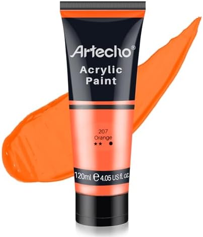 Artecho Professional Acrylic Paint, Yellow Mid (120ml / 4.05oz) Tubes, Art Craft Paints for Canvas Painting, Rock, Stone, Wood, Fabric, Art Supplies for Professional Artists, Adults, Students, Kids