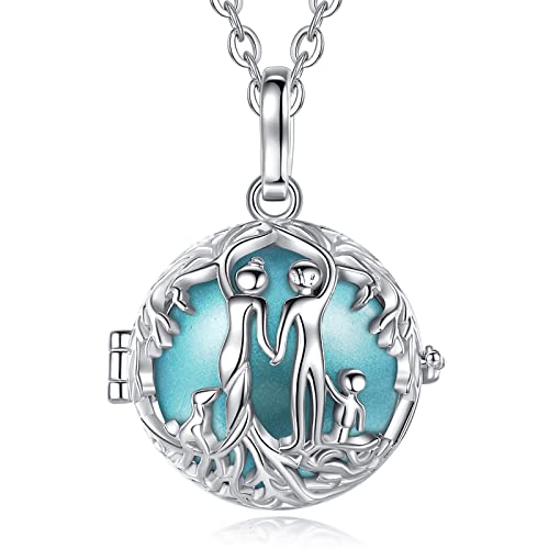 CELESTIA Llamador de Angeles Embarazada, Collar Plateado Arbol de la Vida Colgante Sonora Bola Regalo Embarazada Primeriza Futuras Mamas