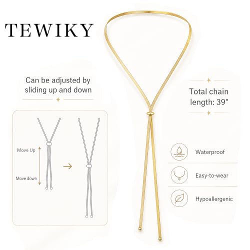 Image of Tewiky Layered Necklaces for Women 14k Gold Plated Chain Necklace Set
