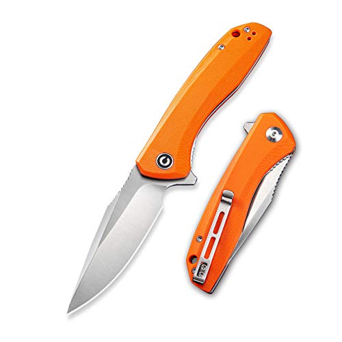 Civivi Folding Pocket Knife Baklash - Flipper Knife with 3.5 Inch Blade Plain Edge - Outdoor Survival Hunting Knife and Tool for Men - C801G