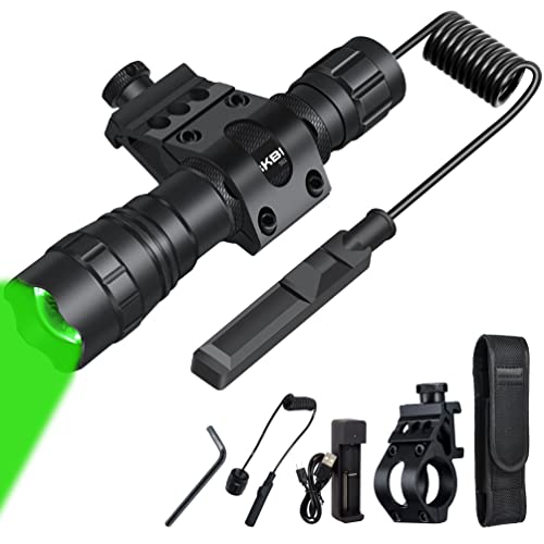 DARKBEAM Akumulatorowa latarka LED, zielone światło, wysoka moc, zielone, przenośne latarki z zoomem, noktowizor, do wędkowania, polowania, astronomii, lotnictwa, obserwacji gwiazd, ratownictwa, z