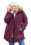 Woman Within Plus Size Arctic Parka Jacket & Hood 34" Long Down Blend Winter Coat - 2X, Deep Claret
