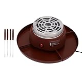 Greensen 2 in 1 Elektrischer Smores Maker, Tisch Röster und Schokoladenfondue Topf mit 4 Röstgabeln und Abnehmbaren Tabletts (EU-Stecker 220 V)