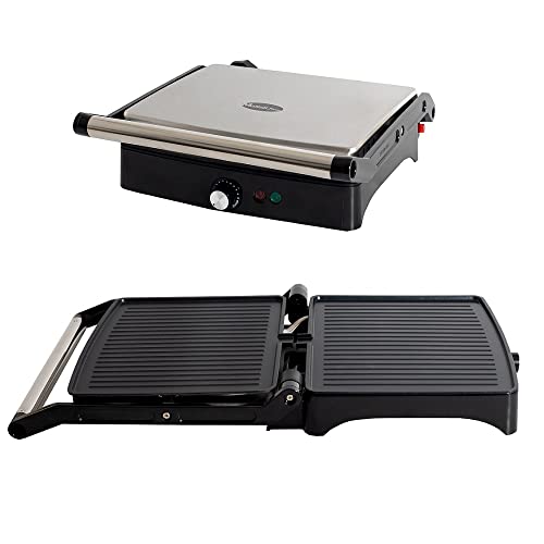 SANDWICHERA ELECTRICA GRILL PANINI PLANCHA DE ASAR 2000W APERTURA 180º GARANTIA