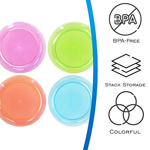 Edi Hard Plastic 9-Inch Round Party/Luncheon Plates, Assorted Neon, 40-Count (1) #TOP1