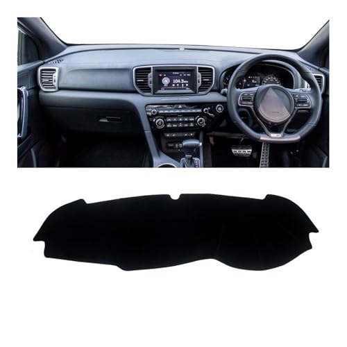 Tapis anti-dérapants Kia Sportage 4 RHD 2016-2021 tableau de bord noir