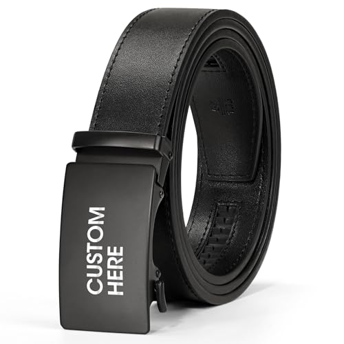 Personalized Belt for Men with Name Custom Leather Ratchet Belt Mens Belts, Best Gifts for Husband Boyfriend Father Birthdays