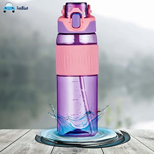 Bouteille d'eau de 1100 ml avec paille en Tritan violet gourde durable - 3