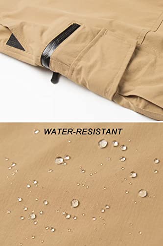 Capri Pants For Men With Pockets Capri Pants Quick Dry 3/4 Tactical Shorts For Men Casual Shorts Athletic Summer Shorts Long Cargo Shorts Khaki #TOP5