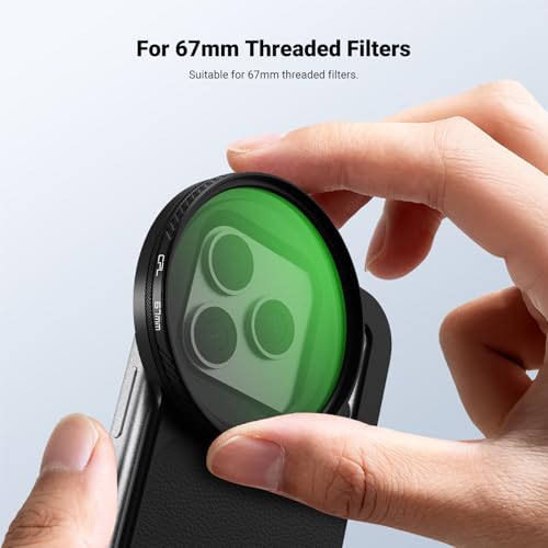 NEEWER 6.9" Magnético Móvil Objetivo Filtro Mount Adapter Backplate Accesorio & 67mm CPL Filter Circular Polarizing Polarizador Compatible con MagSafe iPhone 12/13/14/15/16/17 Pro MAX &14/15/16 Plus - imagen 5