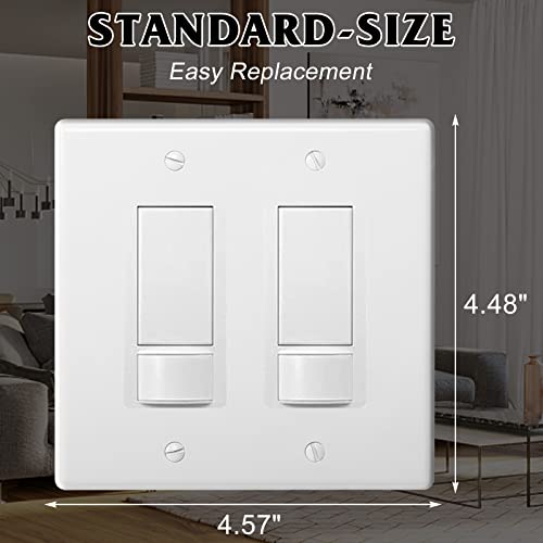 2-Gang Decorator Wall Plates Switch Outlet Plate Cover For Light Switches, Smart Switch, Dimmers, Gfci, Receptacle, Usb Outlet Standard Size 2-Gang 4.48" X 4.57" (Standard-Size, 4-Pack,White) #TOP4