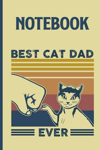 Best Cat Dad Ever Father Day on Light Yellow Cover Fun Gifts Men Women Kids: Notebook image 2