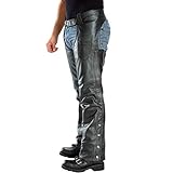 Xelement B7552 Men's Black 'Easy Fit' Premium Motorcycle Chaps - 42