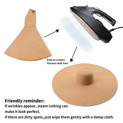 Sombrero de playa grande para mujer con ala ancha miniatura 6