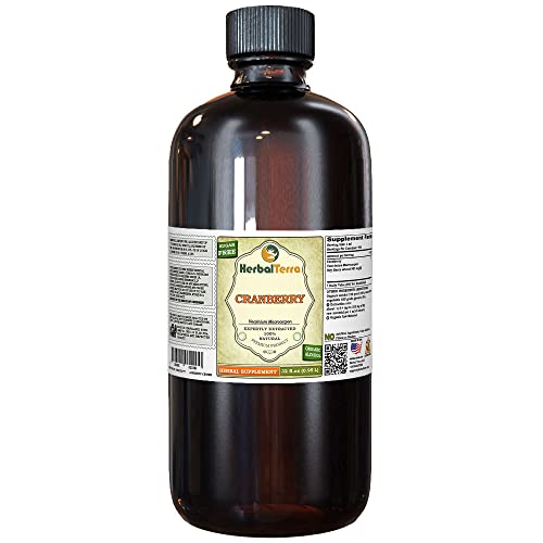 Cranberry (Vaccinium Macrocarpon) Tincture, Organic Dried Berries Liquid Extract (Brand Name: HerbalTerra, Proudly Made in USA) 32 fl.oz (0.95 l)