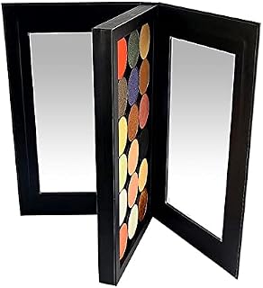 Coosei Magnetic Makeup Palette for Eyeshadow, Double-sided Magnetic Eyeshadow Palette, Transparent Window Black Large Makeup Palette