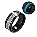 Glow in the Dark Wedding Band for Men by Ginger Lyne | 8mm Stainless Steel or Black Plated Eternity Ring for Women or Matching Couples | Blue or Green | Gold or Silver Inlay | Comfort Fit Anniversary