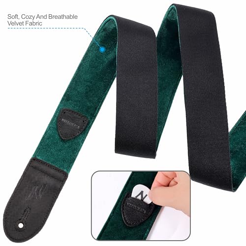 Sangle de guitare double en cuir velours pour basse électrique - 6