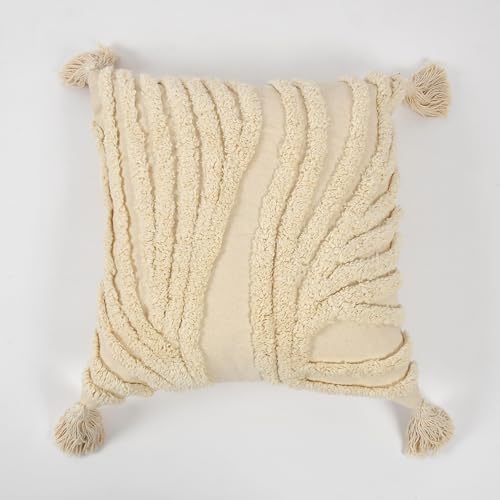 Image of Sofa Cushion Cover Cotton | Cushion Covers 16 inch x 16 inch | Living Room Cushion Covers | Pack of 1 Natural