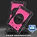 SEYMAC stock Case for iPad 6th/5th Generation, [Full-Body] Shock-Proof Case with 360 Degrees Rotating Stand [Pencil Holder][Screen Protector] Hand Strap for iPad 6th/5th/ Air 2/ Pro 9.7 (Rose+Black)