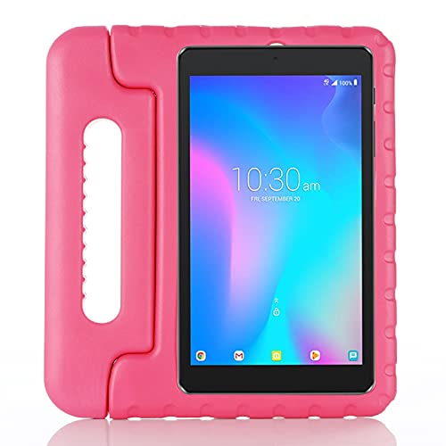 Case for Alcatel Joy Tab 8' 9029W & Alcatel 3T 8' 9027W, Kids Friendly Multi-Viewing Lightweight Shockproof Kid-Proof Cover with Handle for Alcatel Joy Tab 8' 9029W & Alcatel 3T 8' 9027W (Rose Red)