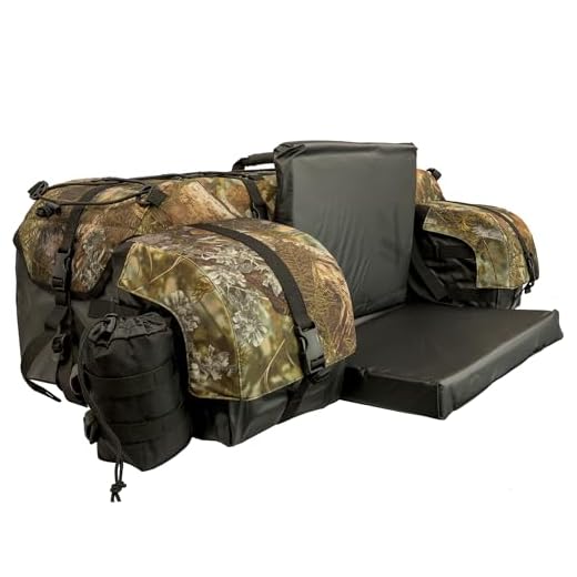 ATV TEK Arch Series Oversized Rear Rack Utility Pack, Padded ATV Cargo Bag - Kings Mountain Shadow Camo