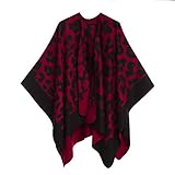 Women's Shawl Wrap Poncho Ruana Cape Cardigan Sweater Open Front for Travel Flight Cruises (PC09-13)