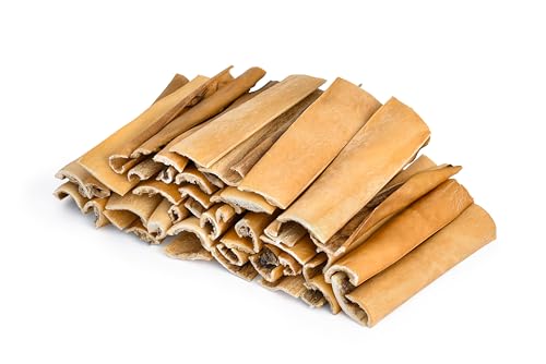 Kaureks Natur Hundeleckerlies Pferdekopfhaut 800g (Gold) ca. 15 cm natürliche Zahnpflege für Hunde, wie Pferdeknochen