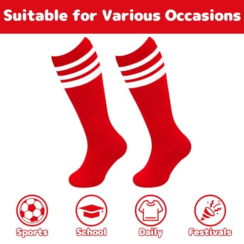 Image of Olreco 1 Pack Toddler Kids Youth Soccer Socks Girls Boys Baseball Socks Youth Knee High Softball Football Accessories Cotton
