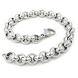 Stainless Steel Belcher Rolo Chain Men Bracelet 7mm 9inch
