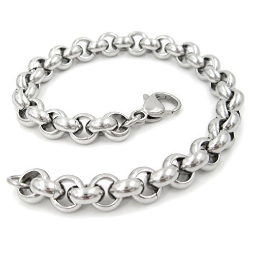 Stainless Steel Belcher Rolo Chain Men Bracelet 7mm